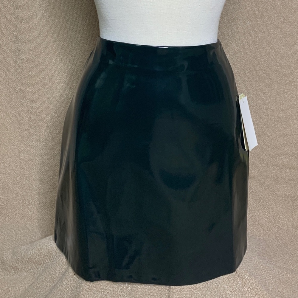 Faux leather mini shirt